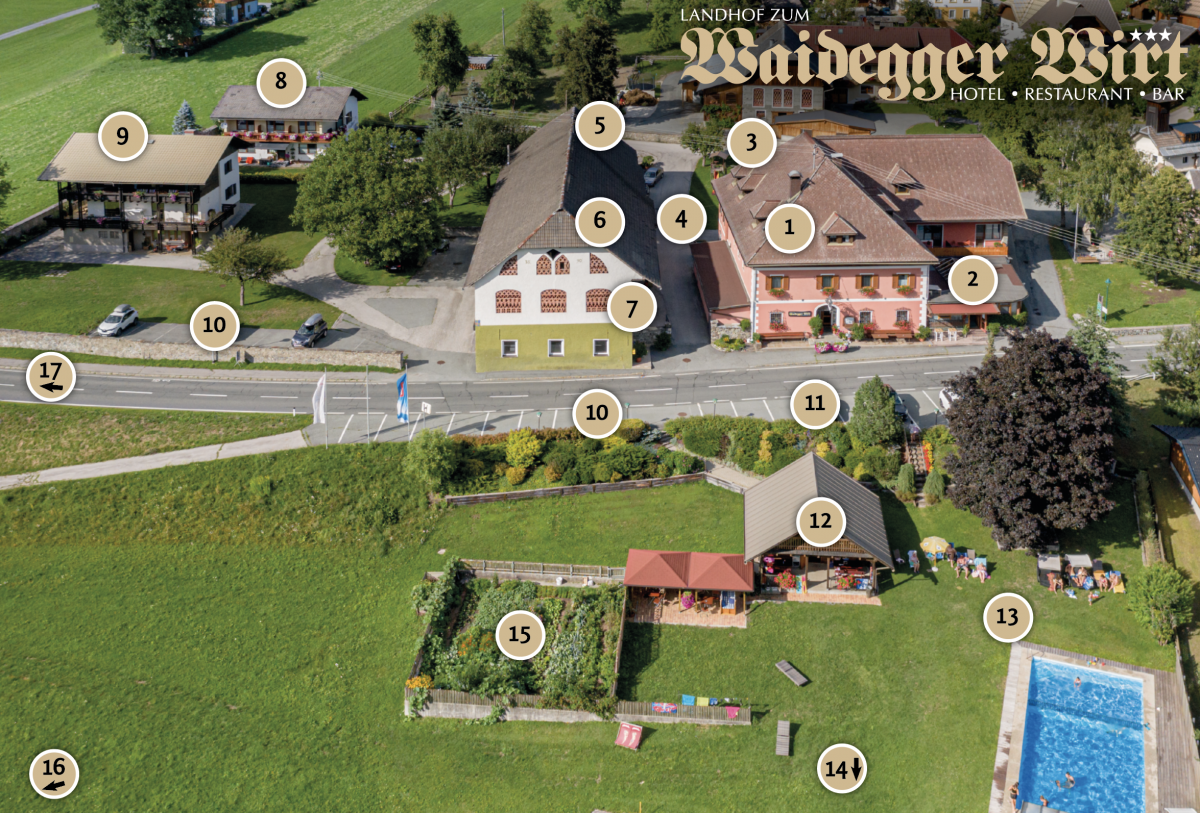 Übersichtskarte des Hotel Hotel Zum Waidegger Wirt in Österreich